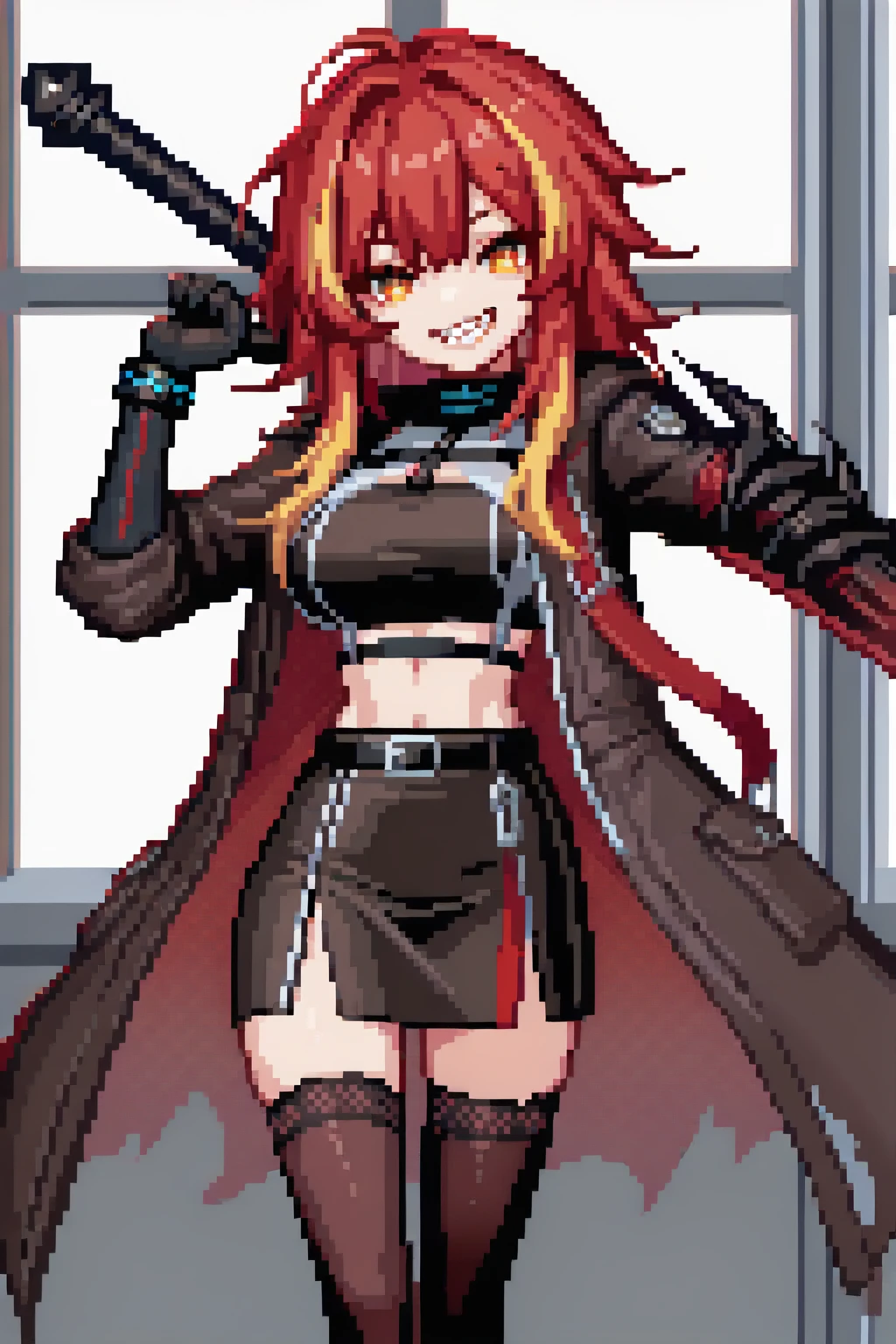 1girl, instrument, long_hair, twintails, hair_ornament, dress, solo, red_eyes, pantyhose, holding, red_dress, butterfly_hair_ornament, breasts, very_long_hair, ribbon, looking_at_viewer, smile, holding_instrument, hair_between_eyes, indoors, strapless, bangs, red_hair, cleavage, bare_shoulders, drinking_glass, hair_ribbon, playing_instrument, black_pantyhose, pink_hair, cup, standing, blush, dated, small_breasts, wine_glass, strapless_dress,
<lora:xiangsu_20230817162955:1>