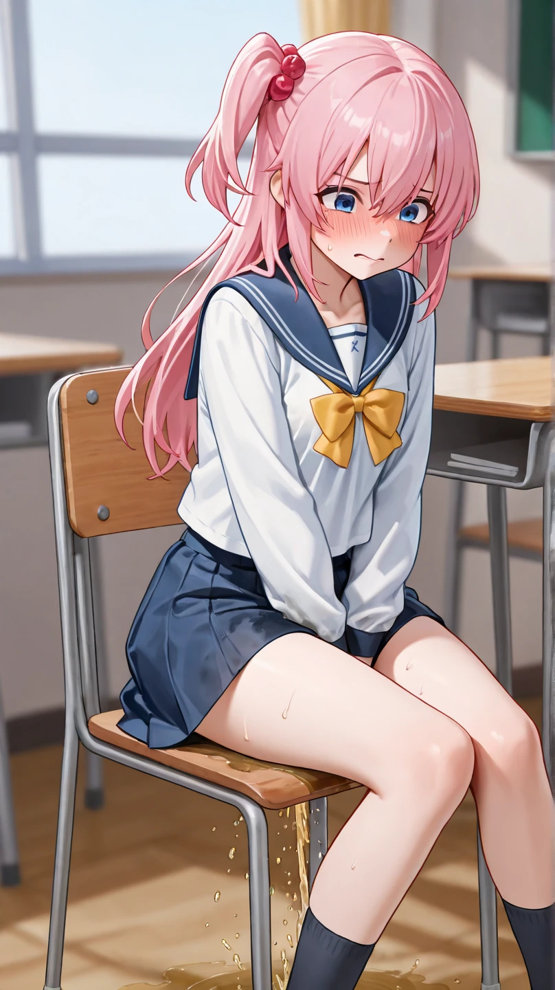 Ultra HD Photos、whole body、Accurate depiction of the human body、Schools that train sex slaves、A modest uniform、classroom、whole bodyエスビアン、Small breasts、Lewd、Masturbating with legs apart、shame、Transparent love juice overflowing from between her legs、Sensuality、Feels good
