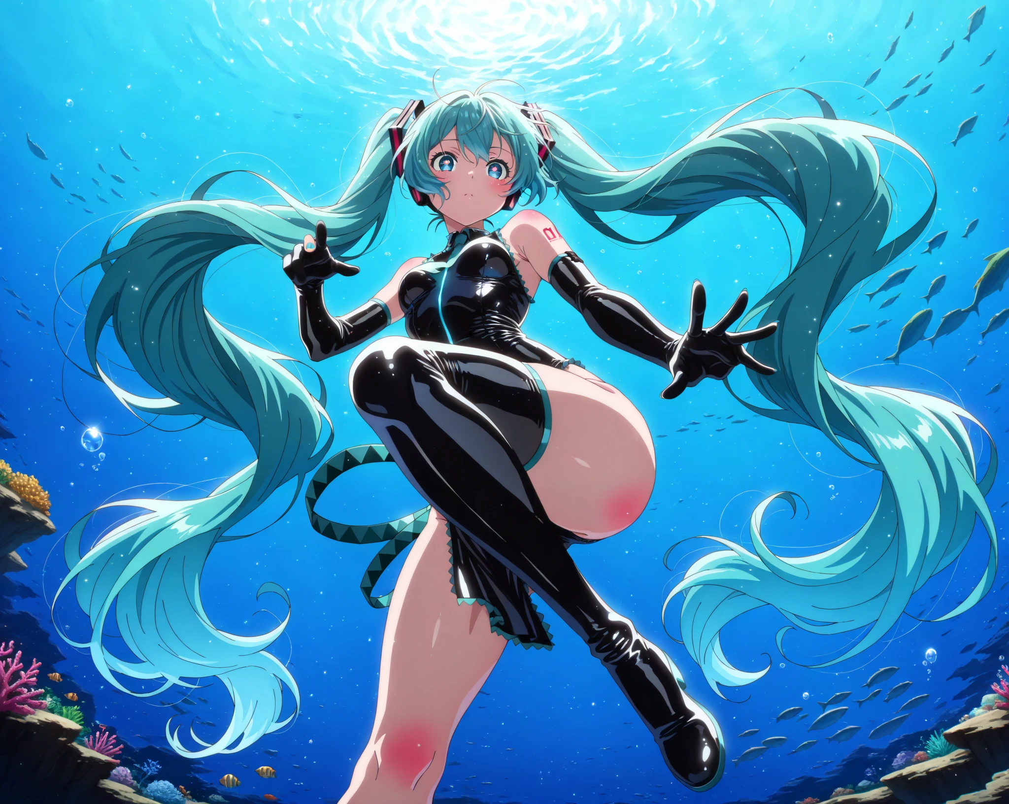 A snake girl with long hair and a long tail, She has a tail instead of legs