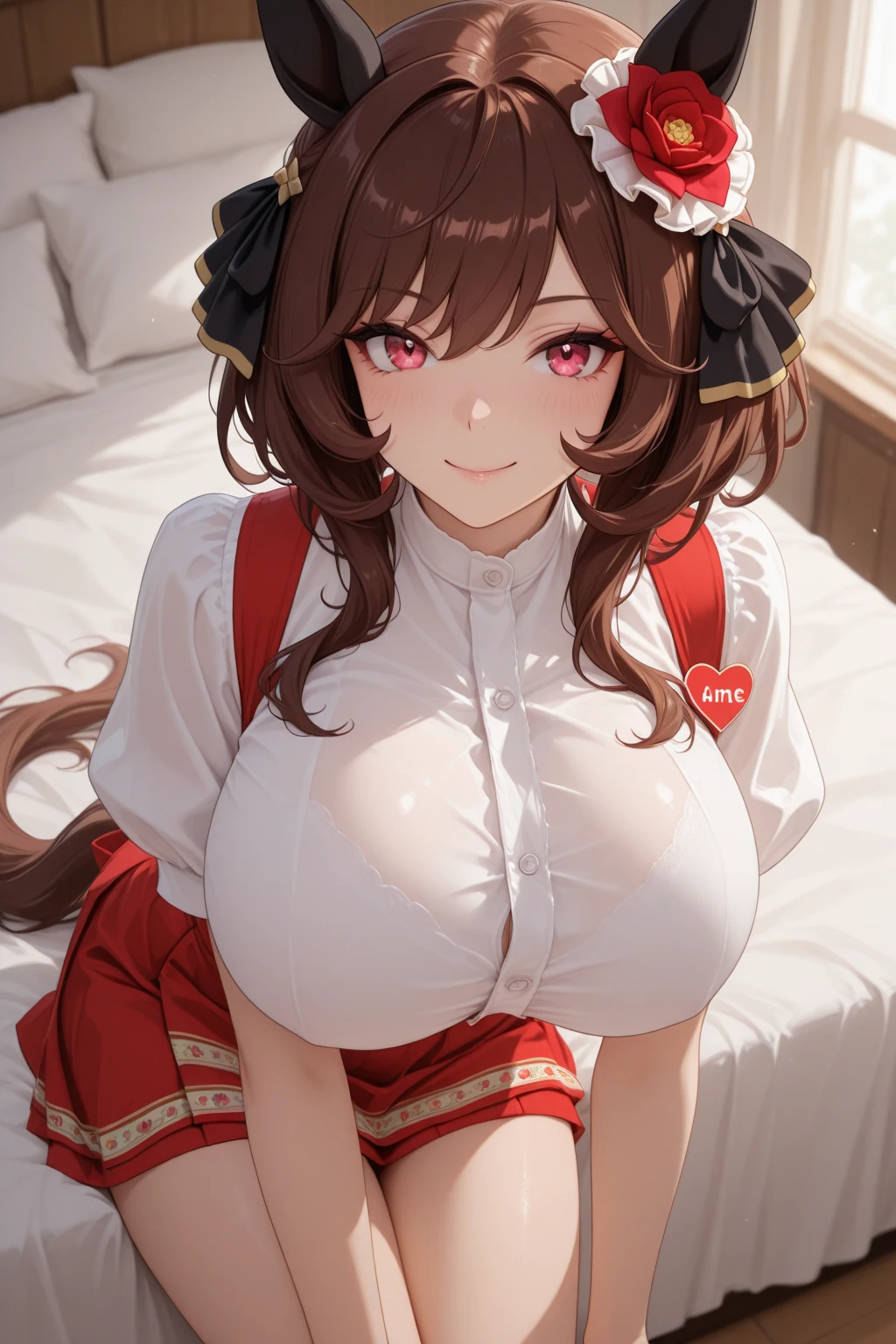 ((Highest quality)), ((masterpiece)), (detailed), woman,Age 20,(mini skirt),Santa Claus,(Bikini Tops),Big Breasts,blush,Underbust,(Her cleavage is visible),(Excited expression),(Seduce),night,indoor,Dim lighting,(In a dimly lit room),(In a messy room),Browsing Caution,sexy,Sweat,(Black knee-high socks),(Lift your chest with both hands),(Sticking out tongue),(lean forward to emphasize the chest)