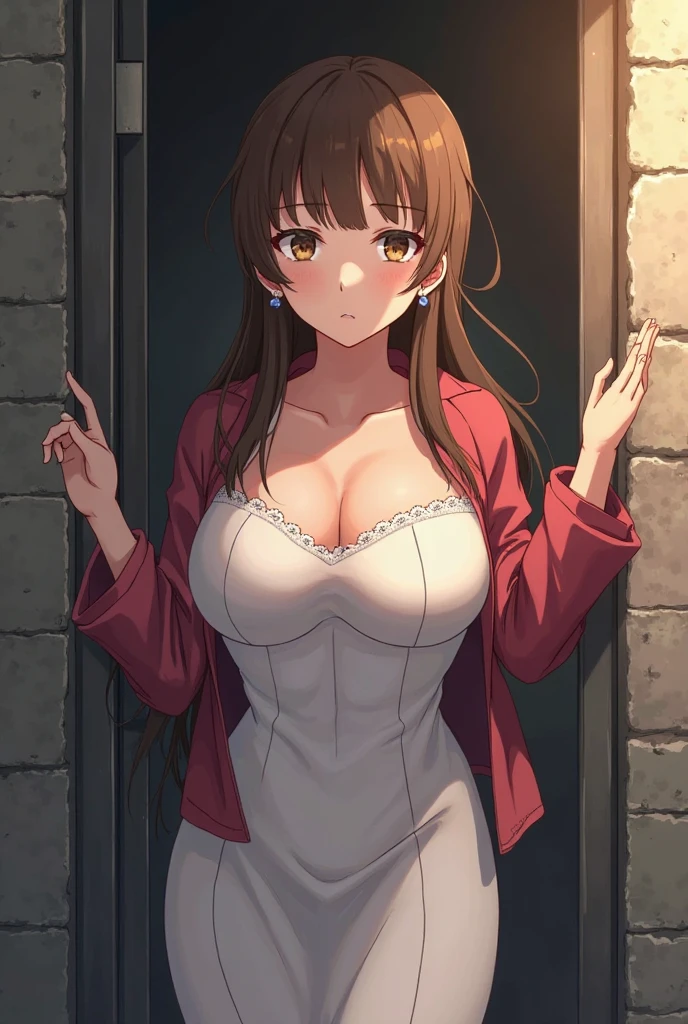 at the gala night,Wearing a tight white dress,ultra detailed,realistic shot, high resolution, ultra detailed face, cute eyes, eyes shining, natural light, cinematic light, realistic body, detailed body, detailed eyes, realistic face, masterpiece, high quality, 8k, best qualitymasterpiece, cinematic lighting,off shoulder,cleavage, big boobs, extremely detailed CG unity 8k wallpaper, canarnd, 1girl, mature female,smile, parted lips, looking at viewer,