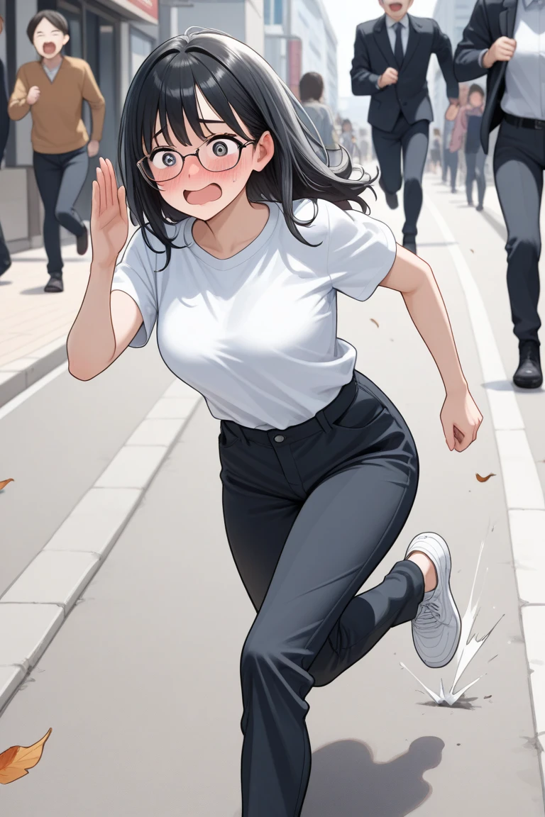Ground View,giantesscity,tifa,giantesscity,giant girl 50000 feet high,Have a pair of ultra long legs,bending down,((picking up small men)),small men under her feet,a pair of huge breasts,Wearing a pair of Mary Jane heels,A look of enjoyment,Beautiful appearance,Exquisite makeup,quality,8k,高quality,Perfect proportion, Cinema lighting,film grain,Fuji colors,8k,textured skin,Super details,high detail,high quality,high resolution,explode,fake smile