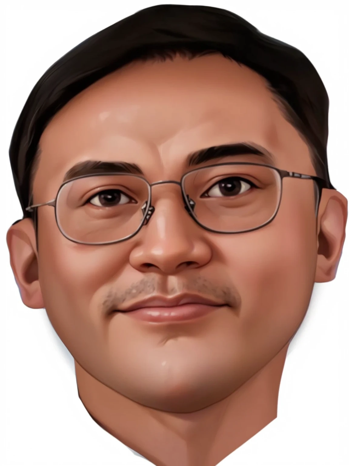 (Masterpiece), (Best Quality: 1.0), (Ultra High Resolution: 1.0), Detailed Illustration, 8K, 1Boy, Anime Boy, Chubby, Fat, Chubby, Blue Suit Wearing, Smile, Detailed Face, Asian Face, Japanese, Oriental Face, Perfect Face, Anime Eyes, Detailed Eyes, Golden Slim Glasses, Black Eyes, Glare, Detailed Hair, Short Black Hair, Hair Highlights, Very Detailed, Anime Style, Soft Light