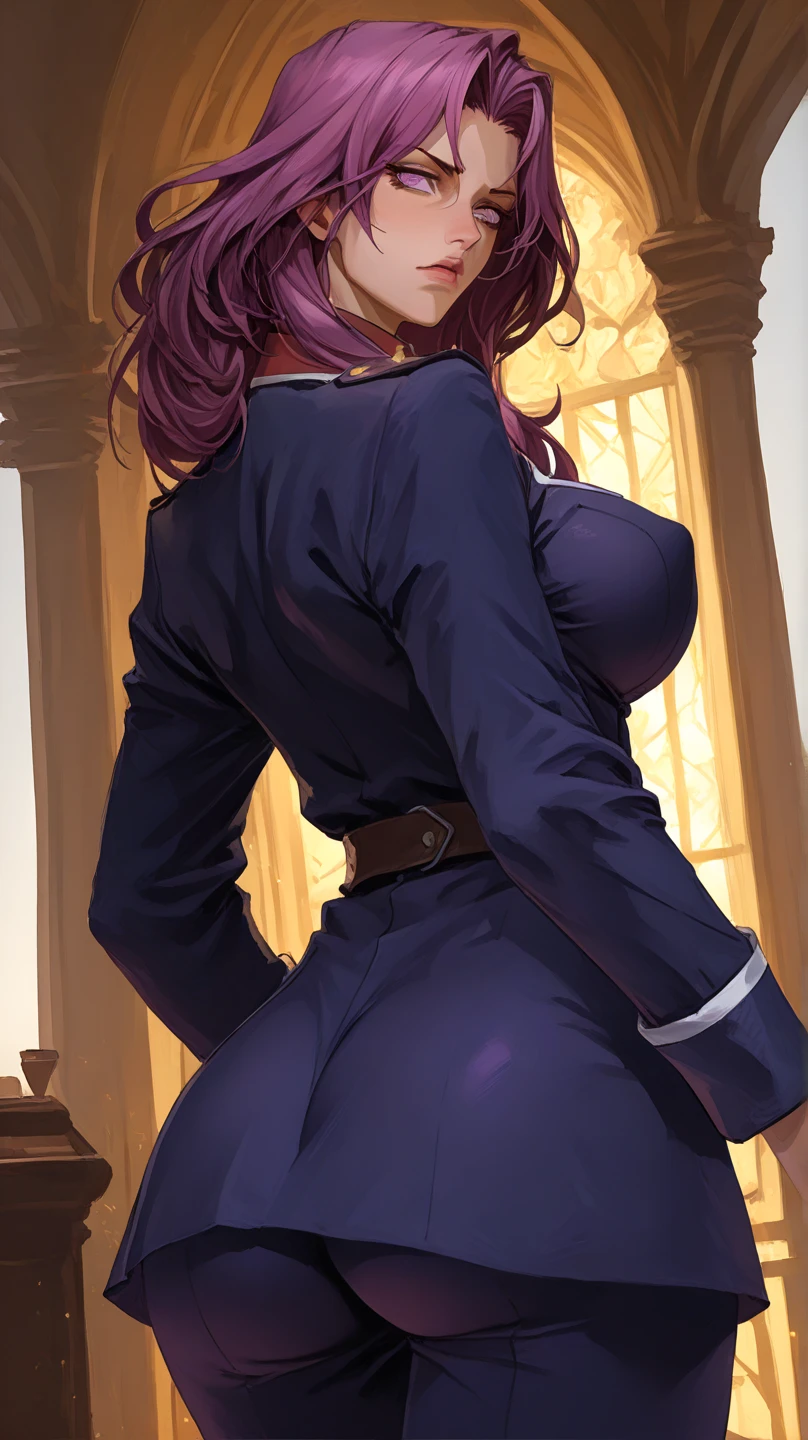 score_9, score_8_up, score_7_up, uncensored, source_anime, iris midgar from the eminence in shadow, 1girl, red hair, long hair, braid, big ass, big breasts, , miniskirt, blush, voluptuous, horny, sexy, lips, standing, crossed arms,