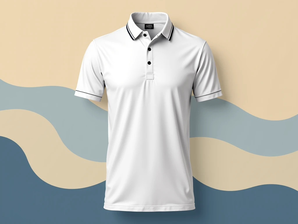 Design a polo shirt with the representative colors of the minimalist sustainable development goals