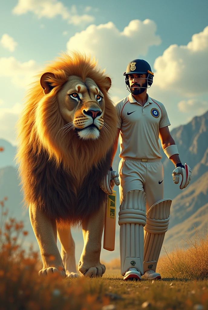 Virat Kohli with lion