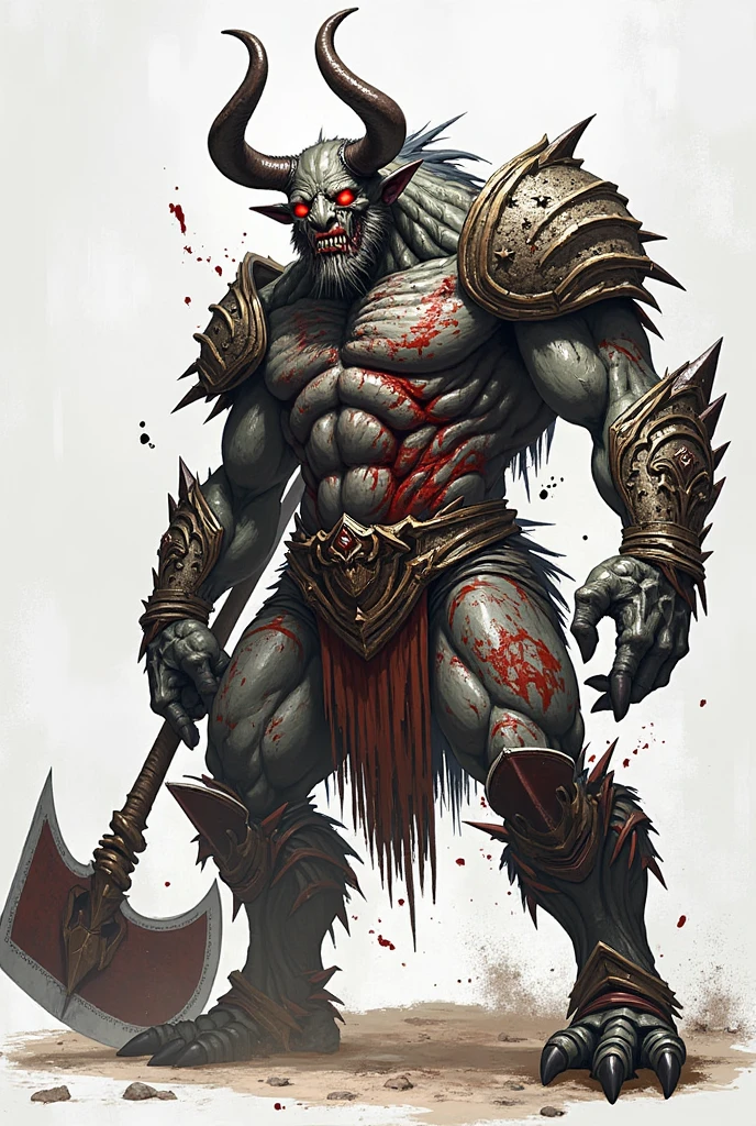 A man genetically transformed into a monster. He wields a huge meat sword in both his hands.. He is very strong, muscular but wears a mask with a crow's beak. He is a deformed monster, His body is bizarre and he has two antennas on his head.