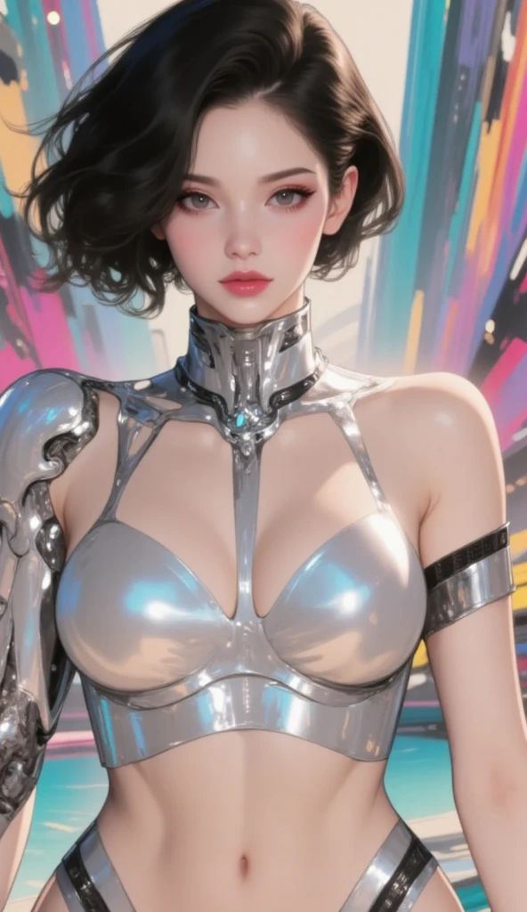 Woman naked with futuristic glass mechanical wings, only in gold body jewlry float in air like cyberpunk fairy, flying on the jungle, ultra Detailed face, ((flying girl)), ((flying on the się, above the green wild jungle)) ((girl flying in the sky on the futuristic)), She flying, flying like cyberpunk fairy, Highly Detailed Face and Skin Texture, big green eyes, juicy lips, bimbo lips, white skin, pale skin, fair complexion (afro curly Black hair), (pale skin), Detailed Eyes, Double Eyelids, wet curly black  hair, gold metal cyberpunk tapes, metal Collar, metal gold futuristic ((vaginal piercing)), gold jewelry on wet body, wet skin. She is naked, puffy medium breast, gold substance on the naked breast, naked, White skin, she is on the futuristic cyberpunk flying disc drone in the jungle, futuristic cyberpunk pilot helmet on head. Piercing in the nose. (Full body), ((dynamic posture, flying posture)), flying like fairy