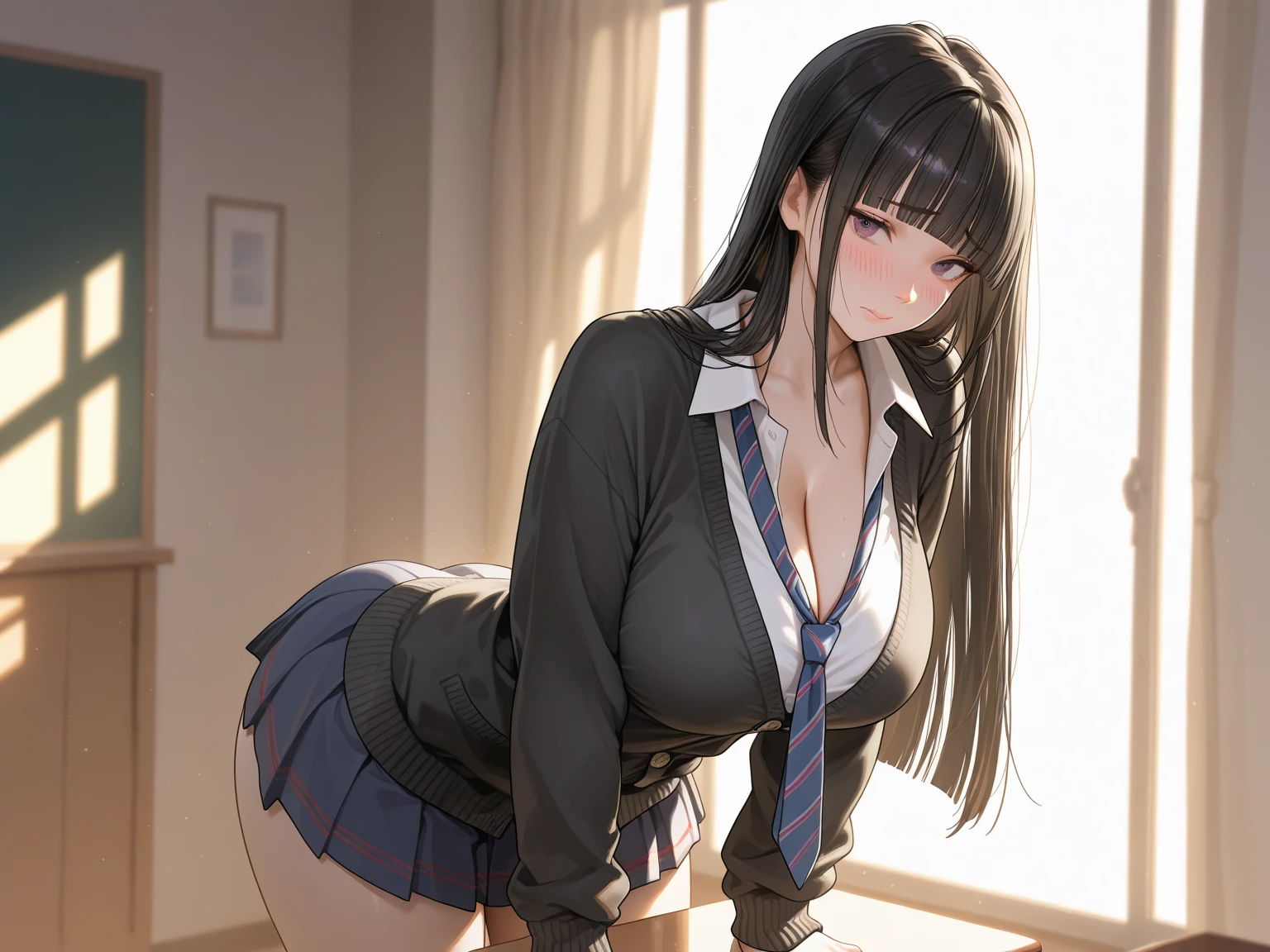 masutepiece、​masterpiece、top-quality、ultra-detailliert、hight resolution、hight resolution、8K Portrait、Unity 8k壁紙のhigh-detailCG、Unity 8k壁纸、Cute little:1.5、Lori:1.5、Highly detailed CG Unity 8k wallpaper、逼真、realperson、Cute little、 Portrait photos、shinny skin、high-detail、(sixteen years old:1.2)、(女の子1人)、Beautiful clear eyes、Ultra-fine depiction、delicated face、Lovely lips、skinny  body、Big breasts thin waist、Thin leg、(school classrooms:1.6)、 1girl in, Cute, Perfect face, Seriously, (blush:1.5), Big breasts,((School Uniforms:1.2)),(((Clothes lift:1.5))), (((Nipples))), Detailed description vagina,Show vagina,Spread legs,spreading pussy,((cum in vaginas:1.5))