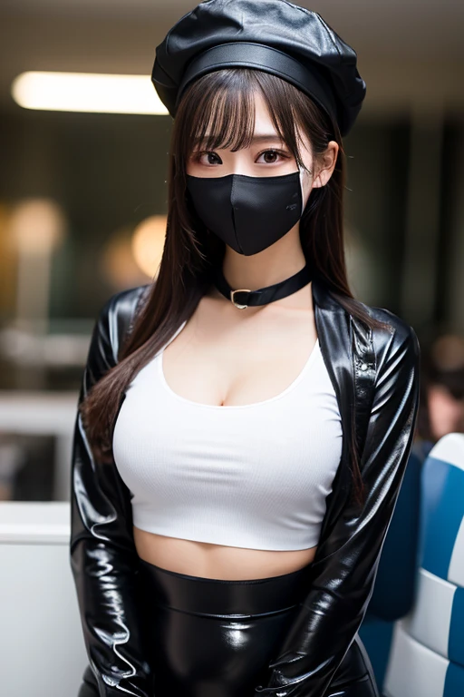 Burst breasts、Nuclear power plant in the background、Terrorist groups、Fluorescence Headgear、short-haired、greenhair、Ignite fire from a flamethrower、Junior high school student in underwear、14yearsold、gas mask、high socks、Rooftop at night、Huge background is a neon sign、Leather gloves、City on fire in the background