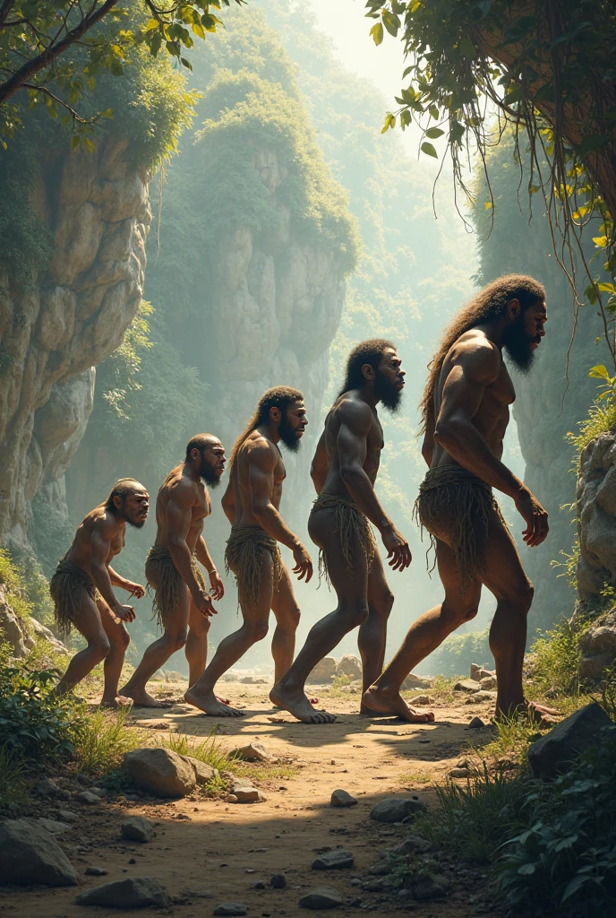 Generate a collage to identify hominid ancestors of homo sapiens