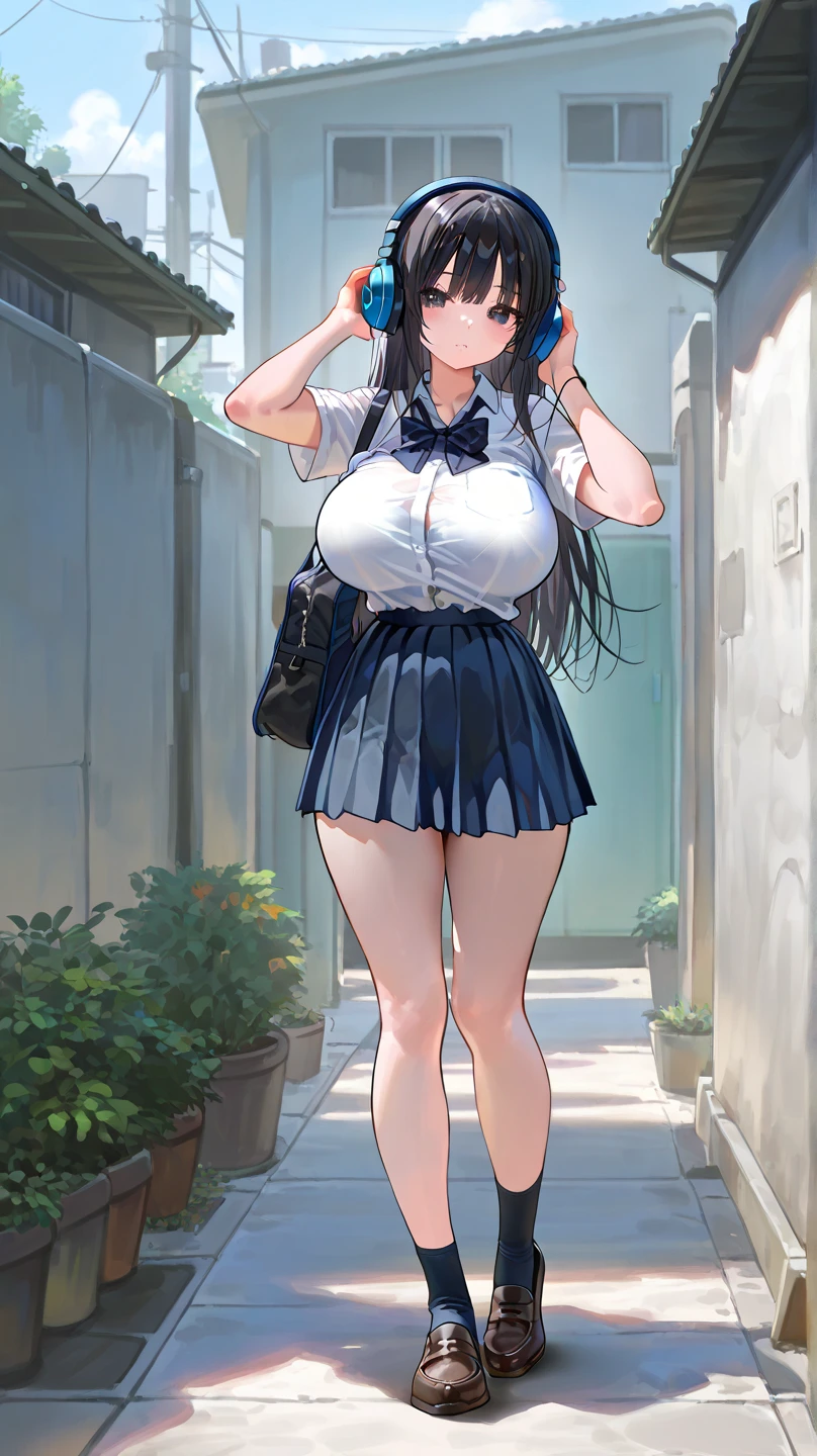 Sit with your knees hugged,Outdoor、Outdoor Exposure,(全nakedで),naked,(She is wearing a large gray scarf around her neck, covering her shoulders.),Look down,tits,Nipples,belly button,Schoolyard,loafers,White loose socks,Hime cut,Long Hair,bag、cel animation,raffed Asian , Surreal school girl, High school girl posing, Surreal school girl, Young and thin gravure idol, Young Sensual Gravure Idol, Asian, so beautiful, Cute school girl, Young and cute gravure idol, A real young gravure idol, beautiful Asian