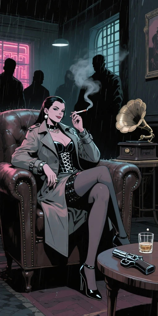 ( There's a woman holding a cigarette in her hand ),( Elizabeth de Enterro no Mar ) (realista:1.5), (totalmente vestido), ((mulher em 1950 cabelo penteado curto blusa branca de mangas compridas, your bird cameo, uma saia justa preta na altura do joelho com um cinto vermelho, fishnet stockings and black heels with ankle strap. Her hairstyle is styled with curls and she wears makeup.. )), (saia preta longa:1.2) (camisa branca:1.2) (obra de arte), (specular lighting:1.3), (hiperrealista:1.2), (rosto fotorrealista:1.2), (rosto perfeito), (qualidade visual perfeita), (There's a woman holding a cigarette in her hand, elizabeth de bioshock Enterro no mar, Dramatic smoking pose, epic and elegant portrait, lindo , with smoke, cigarro, retrato de bioshock steampunk ), (4K), sharp focus, octane rendering, melhor qualidade, extremamente detalhado, intrincado, fantasia, soft lighting, (curvado:1.3), ( olhos grandes :1.3), (Futanari:1.2), Thick Lashes, long eyelashes, ( magro ), sorriso, ((1950:1.5)), ( Red lips, long eyelashes, mascara, delineador, sombra, maquiagem:1.3), Aconchegante, olhando para o espectador, pele detalhada , zfuta Futanari, (erection:1.4)
