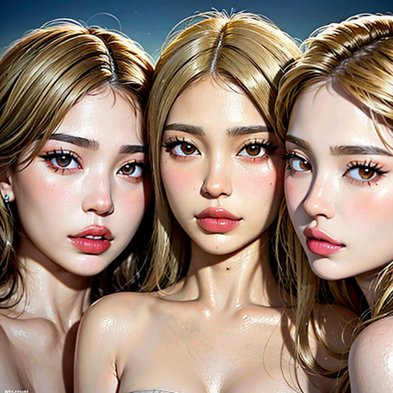 ((3 thin teenager girls, standing girls)) prostitutes; ((full length standing pose)) ((show feet))((big thigh gap)) ((perky teenager tits));((very dark tans)); golden tan; ((dark honey colored skin)); pointed torpedo tits, missile tits, bazooka tits, dark nipples, thick nipples, perky tits, Girls are standing and posing and and turning. glamour model faces; sexy beautiful faces; gorgeous faces; full lips; ((very long eyelashes)) (((big puffy swollen nipples))); Big dark areola; swollen tits; glamour style; blushing pink cheeks; big tits defy gravity; beautiful breasts; very realistic faces; perky huge tits; naked nipples; detailed beautiful young faces; posing on the beach sand at ((sunset)); clouds in sky; breaking waves on shore; coconut palm trees; long legs; bare feet; full length nudes; long hair; different girls have different color hair; beautiful young adult faces; tiny waists and big hips; big round buttocks; showing ass; showing pussy; spreading ass; thigh gap; navel-high point of view; full length nudes; show feet; show full body; oiled skin; wet skin; shiny skin; ; show pussy; show feet; sexy smiles; horny sluts; ((5 girls)) very long legs; sexy eyes; ((blonde and brunette girls)) long hair; huge areolas; huge puffy nipples; thigh gap; big thigh gap; cute round butt; pink ???????; full length poses show feet ; ((very dark tans)) ((blue eyes and green eyes)) (( Russian pornographic faces)); sexual facial expressions; ((blushing dark red cheeks)). ((naked fluffy blonde pussies)) ((sexy, pornographic, lewd, NSFW)); faces like Adriana Lima and Scarlett Johansson and Tarra White and Margot Robbie. hyperrealism. One girl turns to show her butt; another girl turns to display her perfect tits. ((pink cheeks)) ((oil on skin; cream on skin))((slanted Asian eyes) some freckles ((hyperrealism)) ((detailed skin texture))((show feet)) ((thin legs)) ((open ass, spread ass, big ass))