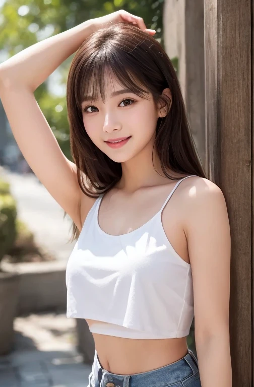8K, Ultra-high resolution, Highest quality, masterpiece, 三分割法によるphotograph,Surreal, photograph, 1 Girl, (16 years old:1.3), pretty girl, Cute face, Beautiful eyes in every detail, 細かくdetailedに,masterpiece,, One Girl:1.2, Japan Female Announcer,whole body,Outdoor,Athletics Stadium,Sportswear,Beautiful leg line beauty,Refreshing sweat,Full of sex appeal,Sensual,A carefree smile,Heal the heart,Black Hair,ponytail,Looking at the audience、beauty,Long neck、Laugh a little、Please close your mouth and laugh、(((Ideal body type))),A cup small breasts :2,、Portraiture:2、Perfect Anatomy、鮮明なdetailed、detailed、Surreal、Light and shadow,Strong light