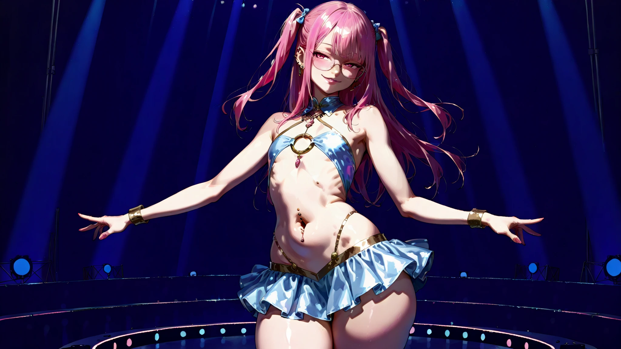 (8k, RAW photo, best quality, masterpiece:1.2), (ultra highres:1.0),detailed illustration, detailed, (realistic, photo-realistic:1.37), detailed beautiful skin,, <lora:CostumeBikiniJeans_v1:1.3>, bikini_jeans, <lora:inPublic_v10:1.3>, public,
<lora:Sailor_Chibi_Moon-01:0.6> (1 girl: 1.2),(full body:1.2), seductive, smile, sailor chibi moon,pink hair,red eyes,,twintails,hair ornament,high heels,, standing in tokyo street, red bikini, hands in pocket, photographer, foreground, camera, tokyo street, japan buildings, lens glare, blurry background <lora:fellatioSideView_sidefellatio:1> sidefellatio, 1boy, penis, fellatio,from side