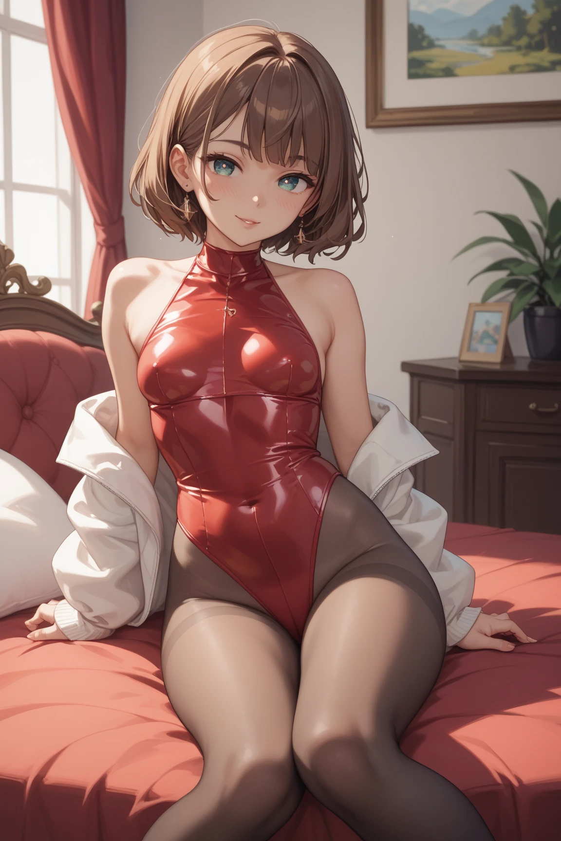 Highest quality, (masterpiece:1.2), Very detailed,
One girl, alone,
View your viewers, smile, Medium chest,
Brown eyes, Brown Hair, short hair, Bunny girl、leotard、pantyhose、Bedroom、Kneeling