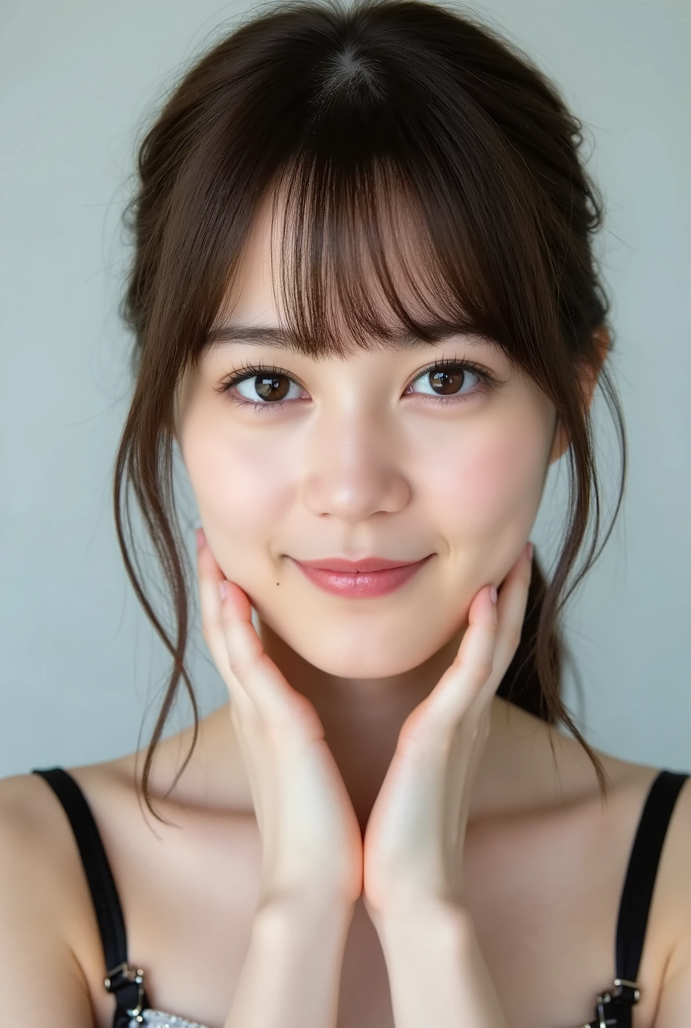 Ikuta Erika, Bang, smile, Young and cute Japanese faces , High Definition CG Unity 8k Wallpaper, ultra high precision,very detailed, film grain,lens flare glow,top quality ,8k,Viewer,(( masterpiece)), ((top quality)), (very detailed), ((cute)), ((sexy)), ((very detailed)), (beautiful), ((bondage))、((choker))。handcuffs、garter、garterベルト