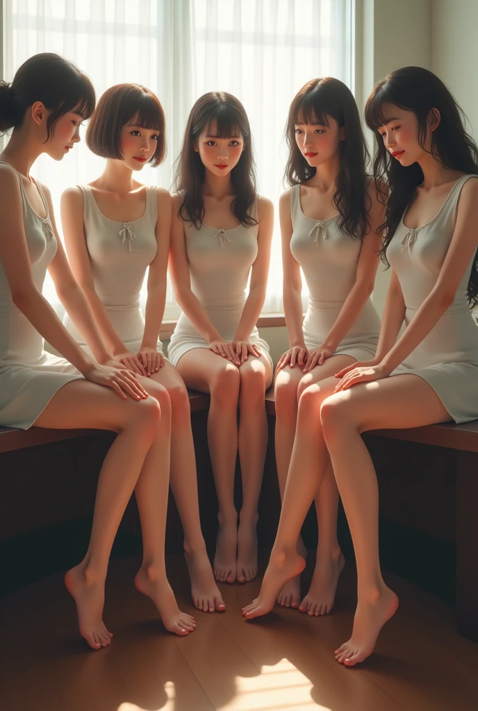 ((Highest quality、masterpiece、8K、Best image quality、Ultra-high resolution、Award-winning works)、(Group photo of naked adult women who look 10 years old:1.2)、(Accurate anatomy:1.1)、(A smile staring at me:1.1)、Ultra-high resolutionの輝く色白美肌、The most detailed face、Ultra-high resolutionの詳細な顔、Ultra-high resolutionの髪の毛、Ultra-high resolutionの煌めく瞳、Beautiful face drawn in every detail、(Solid pink background:1.1)、Very bright and vivid、beautiful japanese actress face
