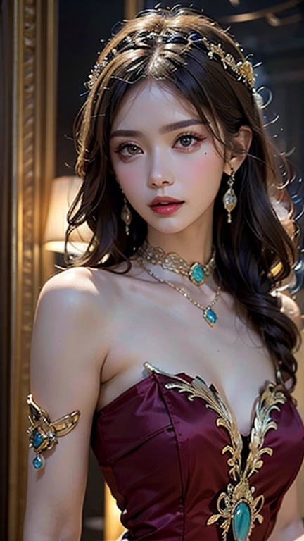 Sharp focus :1.2, 1 gorgeous 23 years old girl, space genie girl, space harem girl, space Jeannie girl with perfect figure :1.4, Slender abs :1.3, Raw photography、超A high resolution, full body, Ultra High Definition, Detailed Photo, Smiling, Sexy, Facing Camera, Close-up , (1girl), Beautiful Face, (Realistic Face),Beautiful Hairstyle, Realistic eyes, beautiful detail eyes, (realistic skin), beautiful skin, (sweater), absurd, attractive, ultra high resolution, ultra realistic, high definition, golden ratio,Good hands、10、high-reaster-piece、highest quality、head:1.3、((Hasselblad photo))、Fine Skin、crisp focus、(Light like a movie)、gentle lighting、Dynamic Ungle、[:(detailed face:1.2):0.2]、 Negative Pro, Highly detailed face and skin texture, Detailed eyes, Double eyelid,masterpiece,super fine eyes,super fine hand, face zoom, perfect makeup,(Huge breasts that look like they might burst:1.1),(Canon RF85mm f/1.2), (8K, RAW photos, best quality), (Practical, photograph Practical), (Extremely detailed, Best image quality, Super detailed, high resolution, Description of Extremely detailed, Super fine, Extremely exquisite and beautiful work), Beautiful and delicate girl, ((Perfect body)), Very detailed eyes and face, White skin, Noble beauty, ((Delicate skin texture, pores)), Perfect anatomical structure, Delicate and beautiful body, Delicate face, Slim abs, Slim waist), Big buttocks, ((Huge Breasts, Breast enlargement)), lingerie