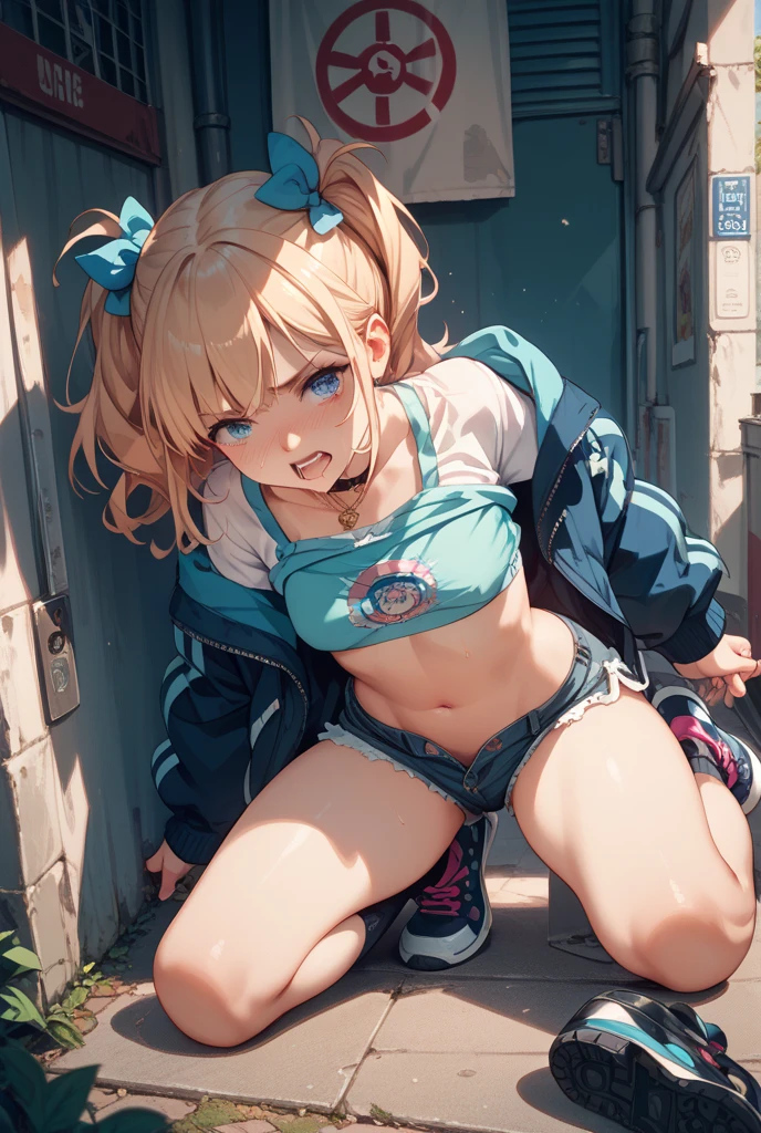 Giantess with firm , long sexy legs, yellow hair and in a bikini is lying on the ground, while the city at her feet burns in flames from the destruction she has caused, while tiny people climb on her body to have sex with her. Giantess, goddess, macrophilia, curvaceous body, hentai, fetish, sexy legs, bikini, high heels, high quality, tiny people, tiny people climbing