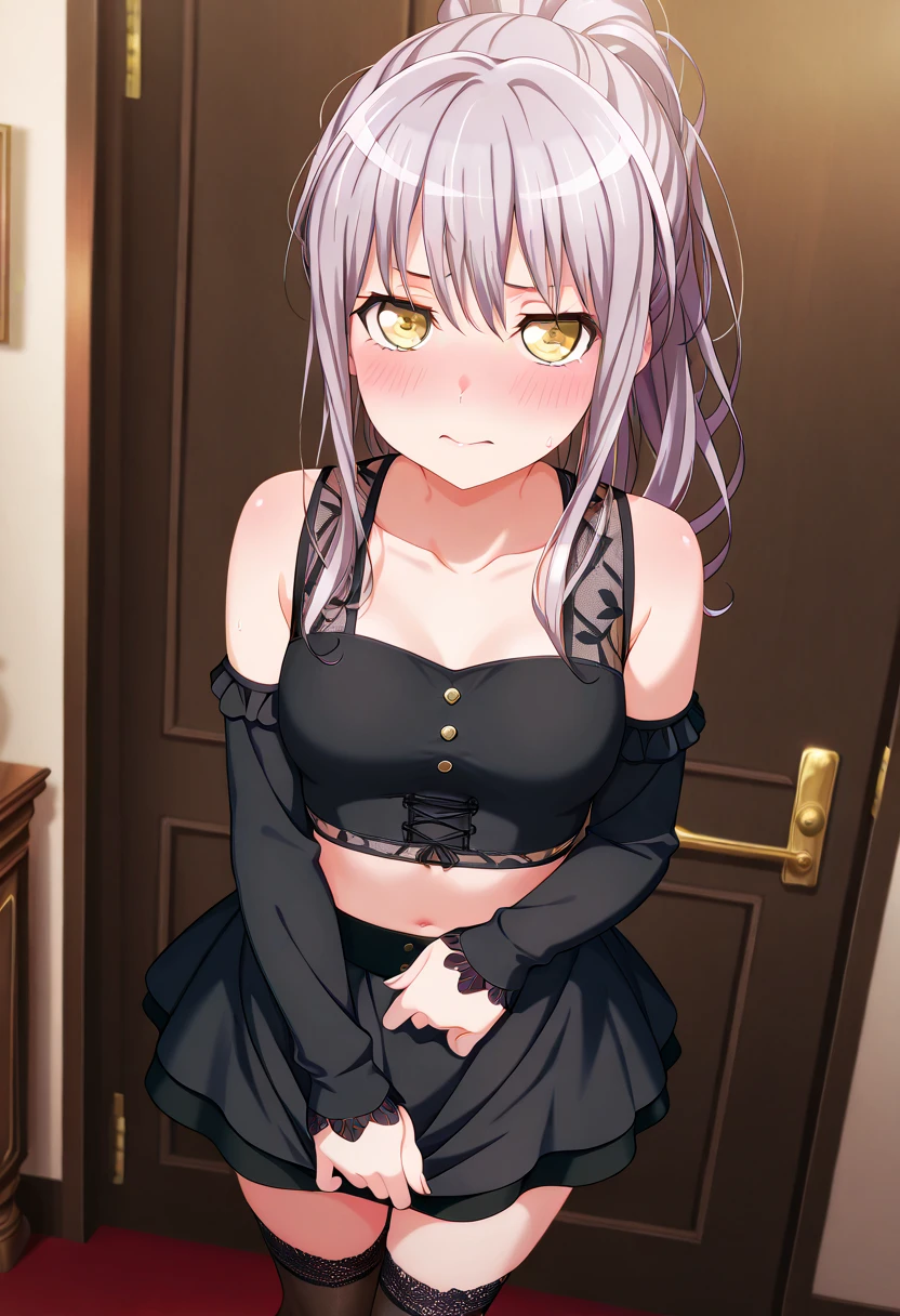 NSFW,I entered Sajnajuju.,Pink Hair、Pink Eyes、Long Hair、Two Side Up,Small breasts,Embarrassed,blush,In heat,Expectant gaze,Fantasy,Cabaret Dress,(Perfect hands),(Perfect Anatomy),(masterpiece),(highest quality),Luxury Room,bedroom