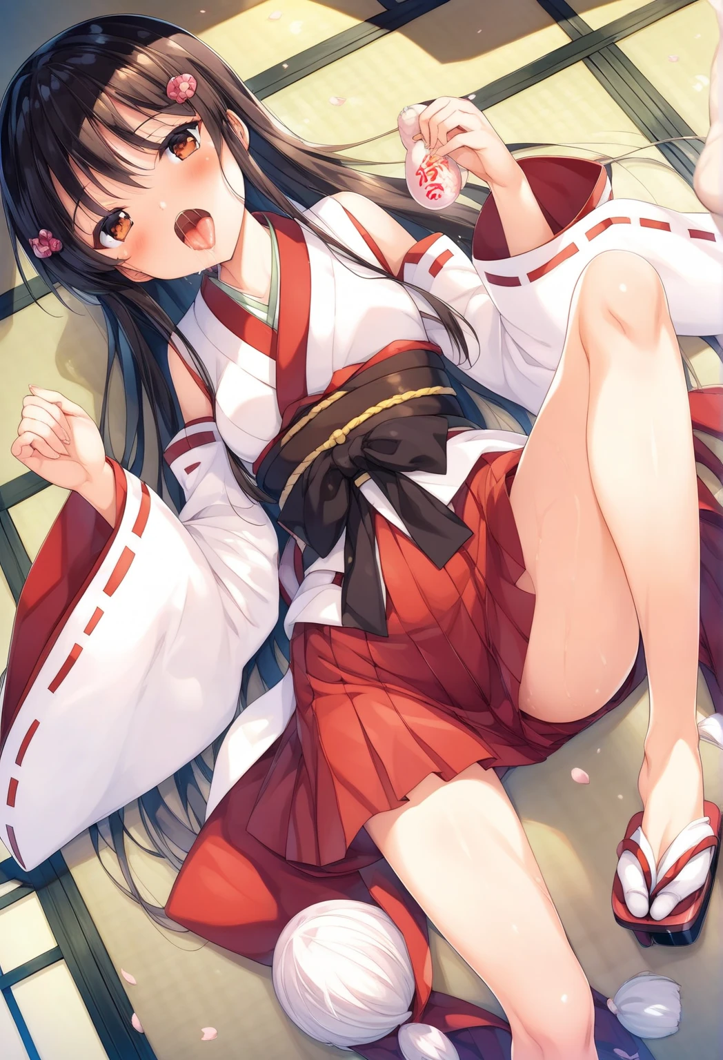 A tragic historical drama in 8k live-action style: Beautiful palace secrets　Beautiful Chinese 10-year-old Kung Fu girl princess with long black hair defecating　Gorgeous embroidery, Ultra glossy, She is wearing a shiny red top and bottom long sleeve floral pajama kung fu suit....　　She blushed、Covered with a floral blanket、Pierced　She spreads her legs wide and poops from her anus、Filth、A large amount of poop drips out　She turns her face away and blushes.　Her armpits are wet and her sweat soaks into her clothes.