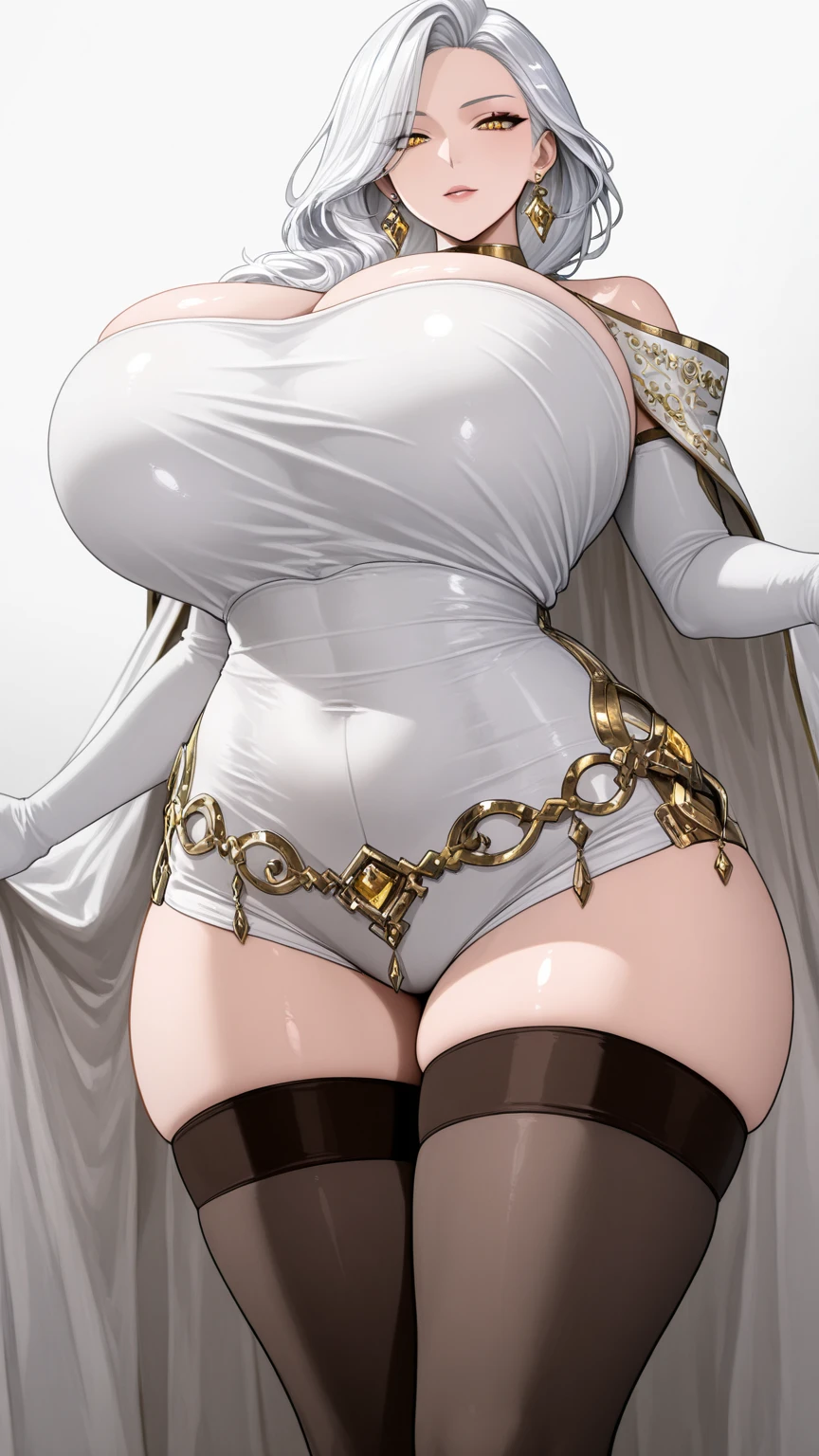 ((BLACK BACKGROUND,1:2, masterpiece)) full body MILF BIMBO standing with two long thighs and two metal sandals, hyper realistic, (chest covered)(smile)Gray skin, pale golden hair and violet eyes. They prefer clothing of white and silver with cloaks of deep blue or purple,village background, huge_knockers, ((very precise detailed)), ((highres) triplets drow slave bikini