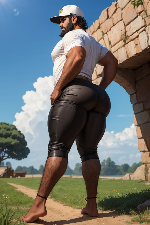 Onur Tuna, shirtless, big muscles, empinado, muy nalgon, hombros anchos, large pectorales, big biceps, calle moderna, cuerpo completo, Barbas de chivo, ultra realistic, Big glute, big thighs, big legs , backside, white thong underwear, (masterpiece, best quality), (beefcake pose, rare view, thicc ass, flaunting ass, sky blue, swimsuit model, sexy masculine, 8 k, backview, beefy, shirtless, sexy, strong confident pose, sunflower field, (best quality, 4k, 8k, highres, masterpiece:1.2), ultra-detailed, (realistic, photorealistic, photo-realistic:1.37), HDR, UHD, vibrant colors, bokeh