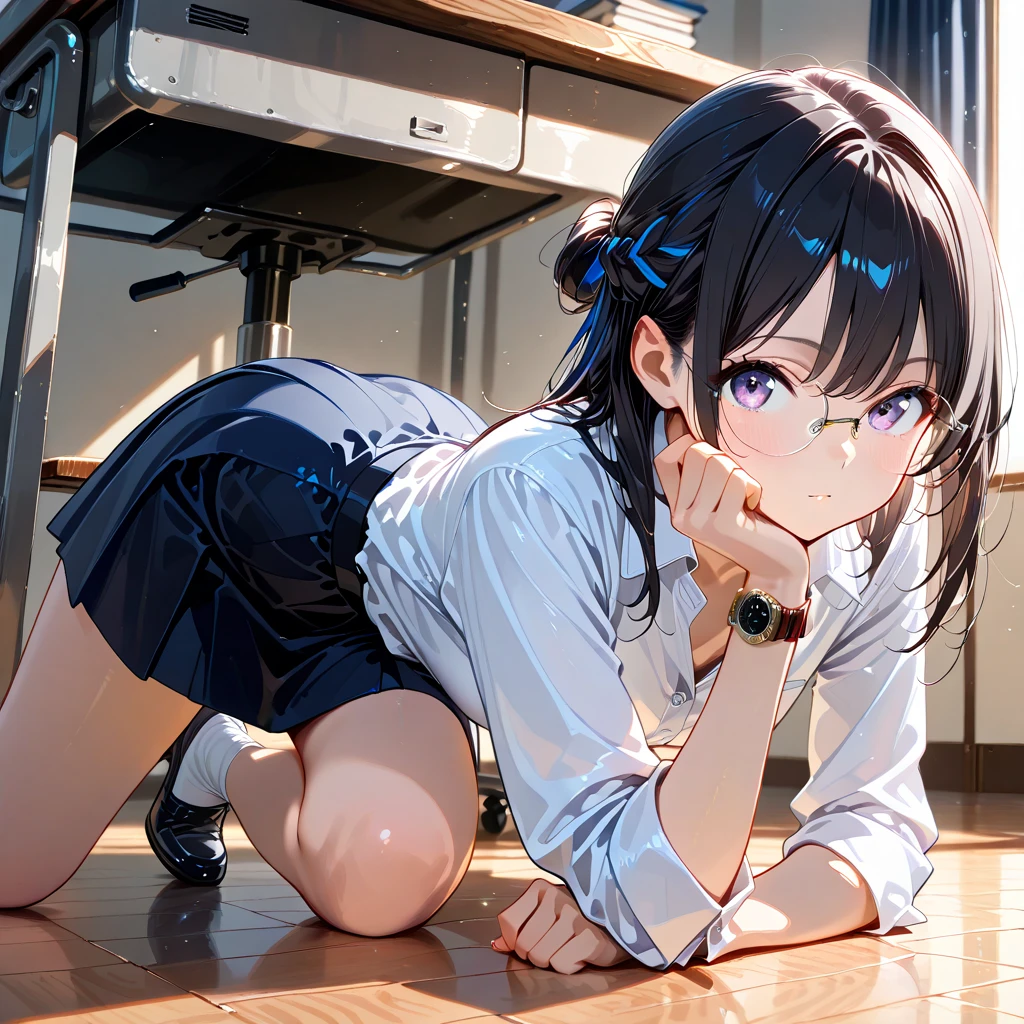 (msfw:1.4), (Realistic, photo Realistic:1.2), ((Highest quality)), Shift the center of gravity backwards, Quite embarrassing, White panties, (Showing panties:1.4),Tight Skirt, (Panty shot:1.3), (Roll up your skirt:1.3), (Squat:1.4), (Spreading pussy:1.2), Place your heels on the ground, Please spread your legs a little, Squat with your knees up, Attach your butt to the ground, Black Penny Loafers, Beautiful facial details, Real human skin, Gentle expression, Front view, angle From below, Realistic, photoRealistic, cute, Short skirt, Squat deep on school grounds, cute school girl, Semi-long hair, Lustrous brown hair, Braided hair, Japanese school girl uniform, Sailor suit, whole body, smile, 自然なsmile, cutesmile, 魅惑的なsmile, (Looking at the audience:1.2), from before, From below,