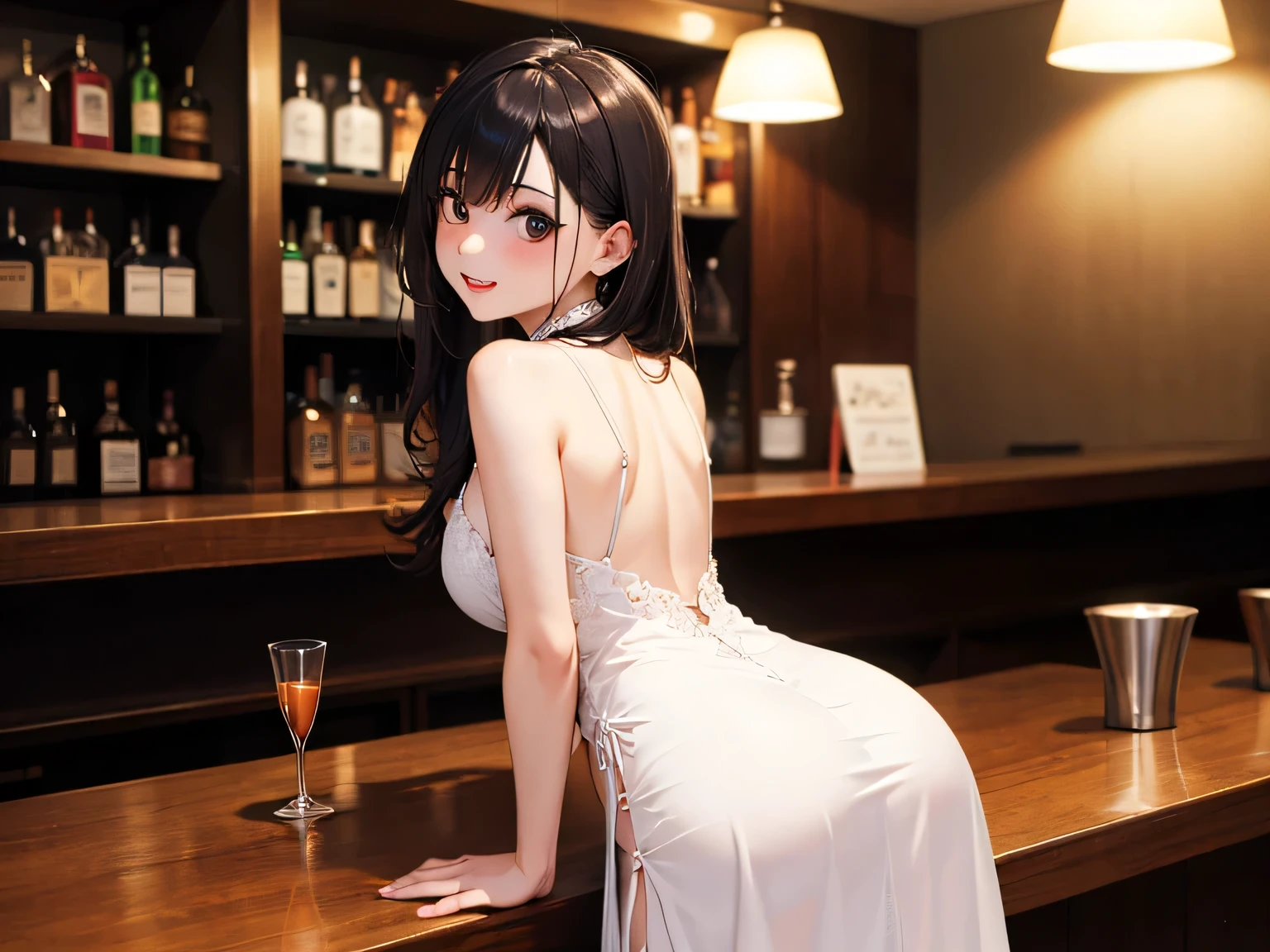 top-quality、lighting like a movie、 1 female、gorgeous and flashy dress、ssmile、Luxurious party venues、