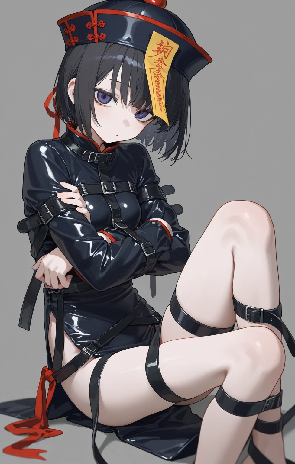 Japanese girl、Close-up of a girl in a black leotard、Black shiny leotard suit、Black boots、Wearing a belt around the waist、Saiyan Girl, wonderful, Nano Girl, Female body type, Inspired by Hiromu Arakawa, Anime Manga Robot!! Anime Girls, Fubuki, Full Body Suit, by Hiromu Arakawa、wonderful, silk, Beautiful and attractive anime teen, Anime Girls of the future, tears,Drooling,Pee,Sweat,Tongue out,incontinence,Peeing,Mouth open and tongue out,Estrus,Eyes wide open,Estrus,Blushing,Nipples are erect,Face is hot,Lust、Mouth wide open and tongue sticking out、incontinenceして股間が濡れています、Crying face、Droolingを垂らしている