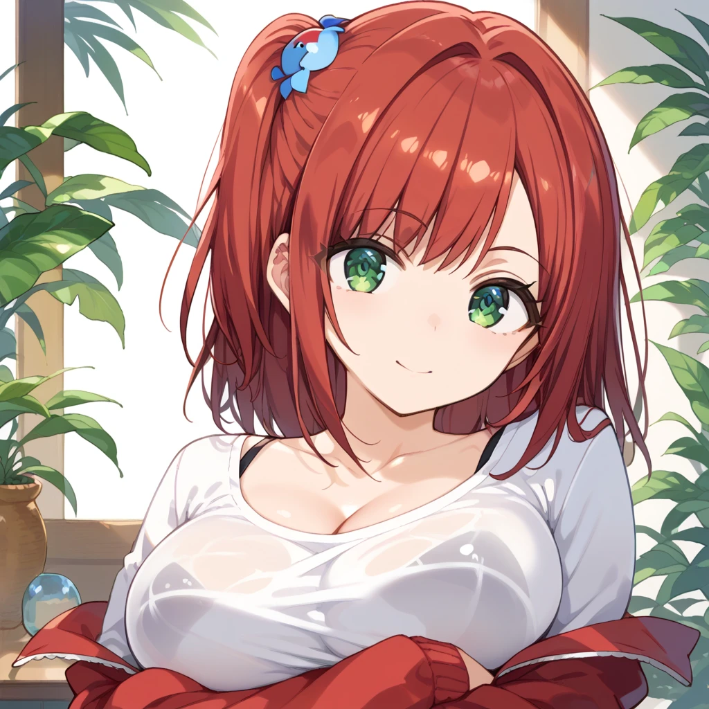 anime big breast,2D, red hair, AS-Adult, 20 years, merchant, peasant, pobres, medieval , ssmile, Graves, Happy pleasure on the face, mtu, best qualityer, tmasterpiece, 8K, 32K