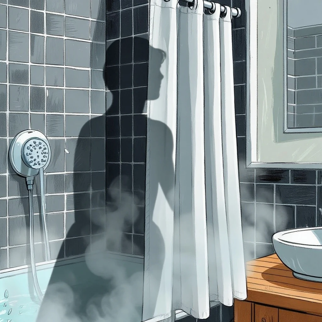 Man spying and jacking off to girl in shower, Girl big wet titties small waist perky ass,