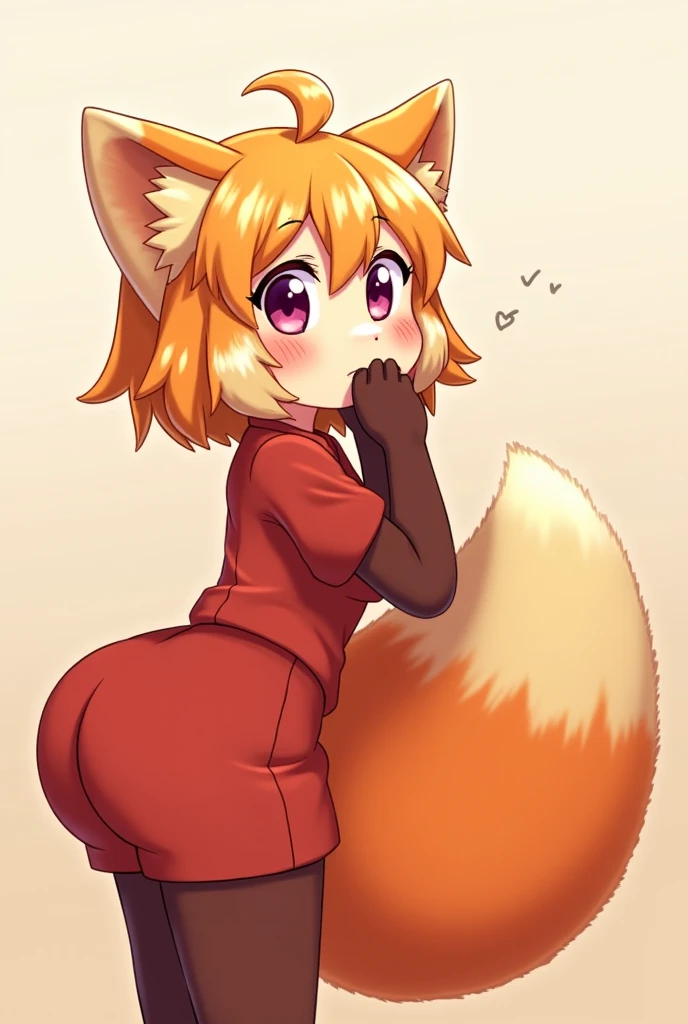 1girl, (furry female:1.1), kitsune, red eyes, fox ears, fox tail:1.25, body fur:1.75, masterpiece, kimono, hakama, medium breasts, \:o, blushing, pussy_outline, overly_spread_anus, giant_anus, back view giant_anus, rape, anal_sex, spreading ass