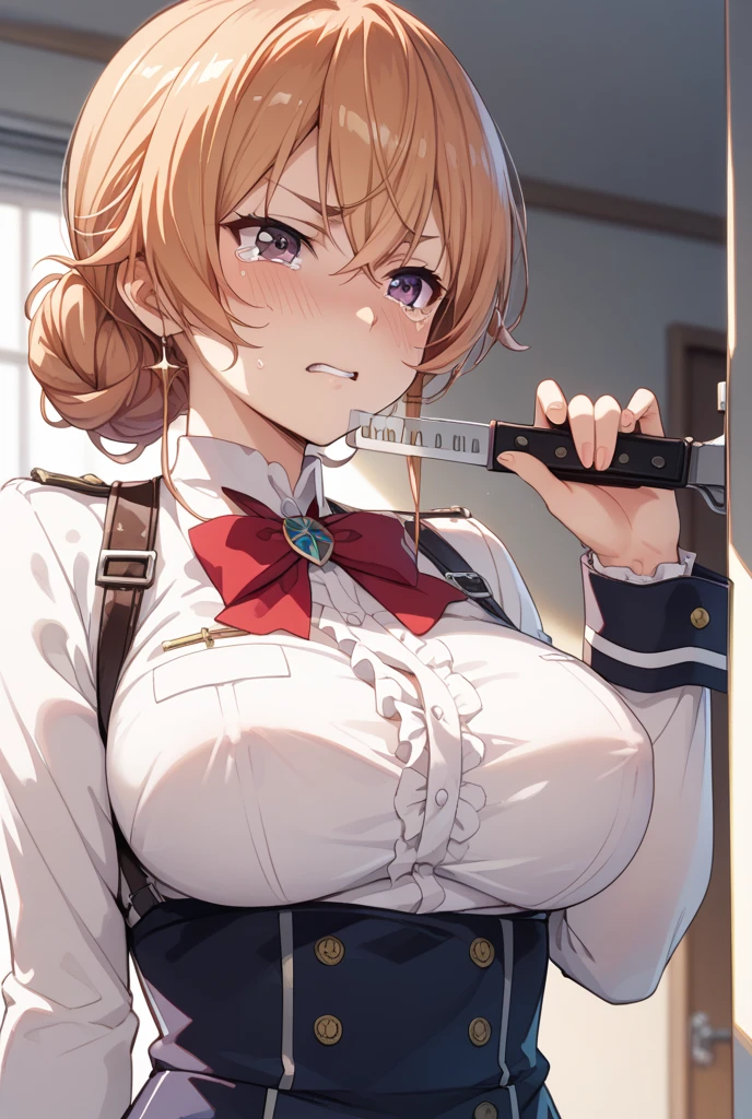 score_9, score_8_superior, score_7_superior, score_6_superior, sauce_anime,
Hmm, definition, beret, Happy, A light smile,Bedroom、Large Breasts
