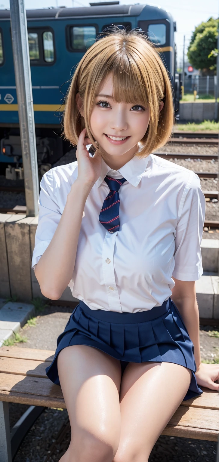 Blonde Bob Girl uniform anime