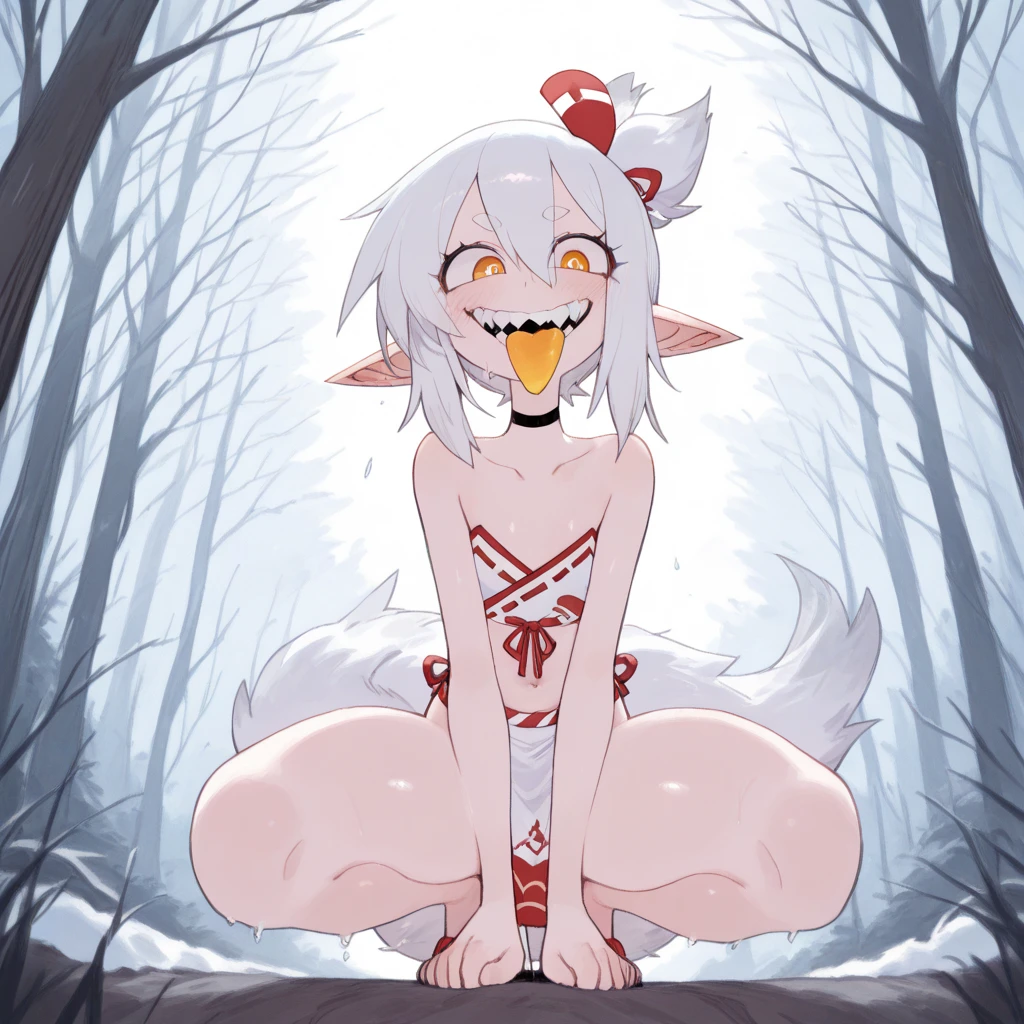 ((Best quality)), ((masterpiece)), (detailed), furry, white fur, ultra cute face, red elements on fur, glowing t-shirt, beautiful lights and shadows, ambient light, ultra detailed fur, volumetric light,  Fishnet stockings, v6 naked, very horny look,