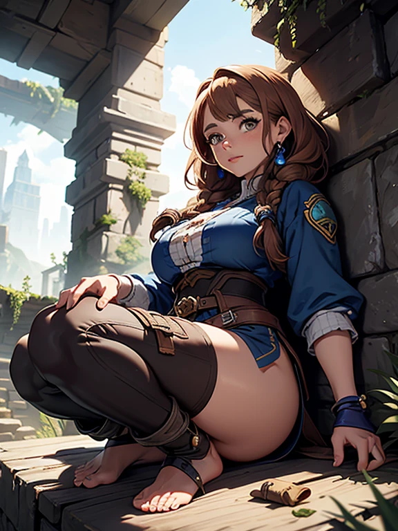 La mujer, Стиль Assassin's Creed, ropa corta, poca ropa,pantyhose, botas hasta la rodilla, Pulseras en las piernas, Ciudad medieval al fondo, Renacimiento, muy detallado, Realistic long-term photography., 4k, pelo largo, brown hair, By the chestnut, labios rojos, Chica con traje de Assassin's Creed Altair con capucha, hood, Assassin symbol's Creed en la cintura, sexy,red lips, brown eyes, big breasts, pechos grandes, breasts, nsfw, +18, cum in face, semen en la cara, cum, semen, cum in mouth, semen en la boca, bukkake. fellatio, fellatio gesture