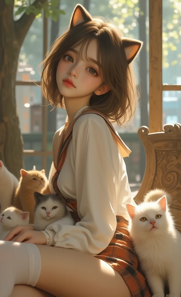 Girl with cat