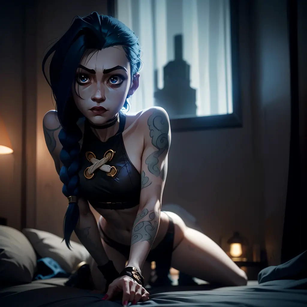 jinx sleeping at a camp at night wearing stockings