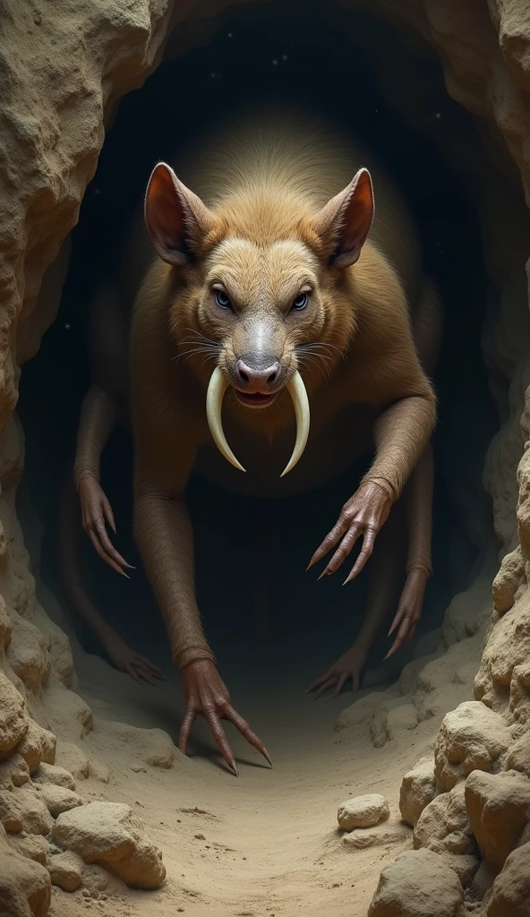 Now a half-mole human digging caves