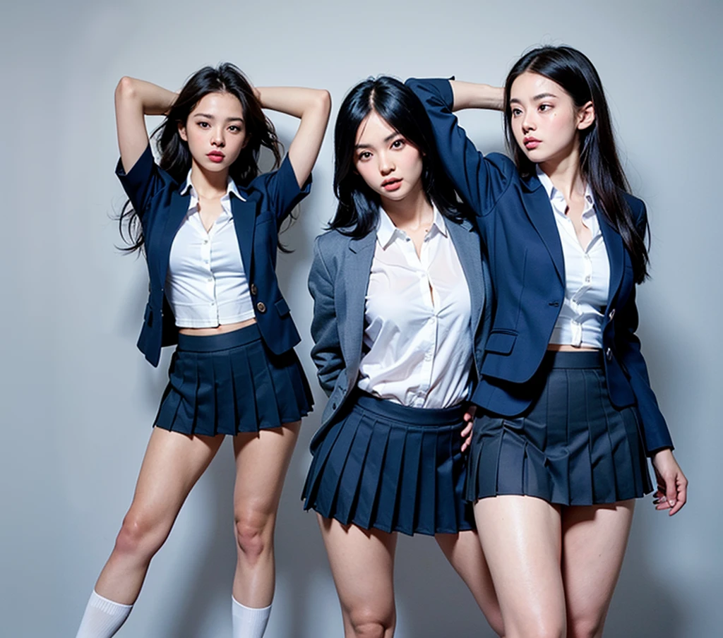 Top Quality, 8k, Natural Light, (((Always show panties)))),white panties 2.0, white bra, beautiful sexy pictures, ((Japan schoolgirl uniform, take off uniform, panties, full body, lifting skirt, multiple girls, group photo, lineup, harem, 6+ girls: 1.5))), adult, craving, Japan woman, lift up skirt 2.0, Show Panties 2.0, Beautiful Legs, Beautiful Face, , Big Butt, Angle from Bottom, Background: Changing Room
