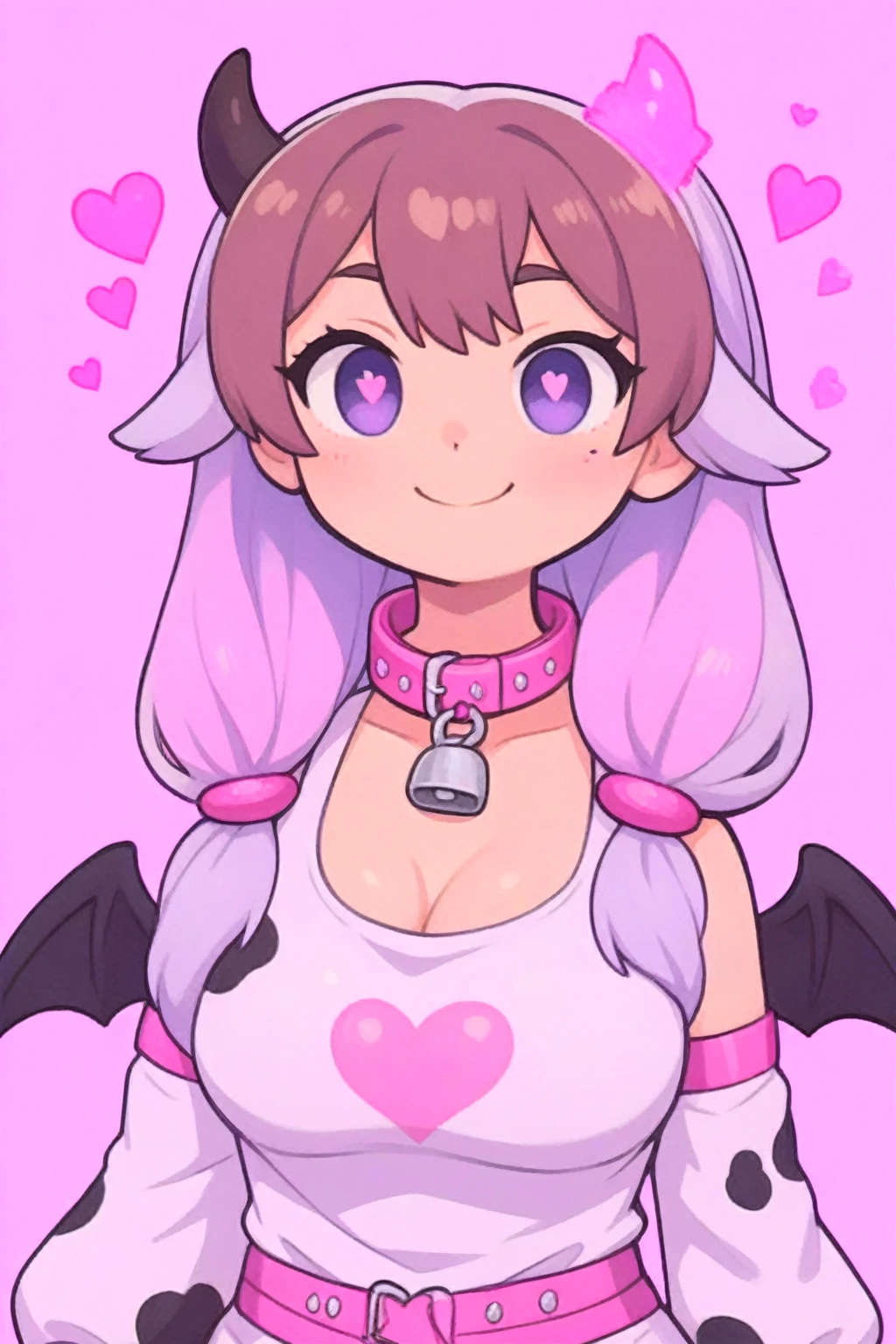 Bunny Suit　Cute Face　　Succubus　　Top view　pose with your hands on your chest　Huge boobs　mesugaki　Seductive Pose　Provocative look　Tongue licking pose　Heart symbol　Heart emblem　I&#39;m wearing panties　Pink Mist　build a harem