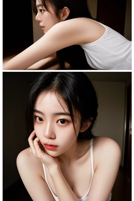 NFSW, nipples, NUDE, pussy, big round eyes, blunt bangs, long black hair, smile, masterpiece, spread legs, spread pussy, on the street, From below, Japanese, young and pretty woman, (The cutest girl in the world), 18-year-old, ((Highest quality)), ((masterpiece)), (detailed), sex,