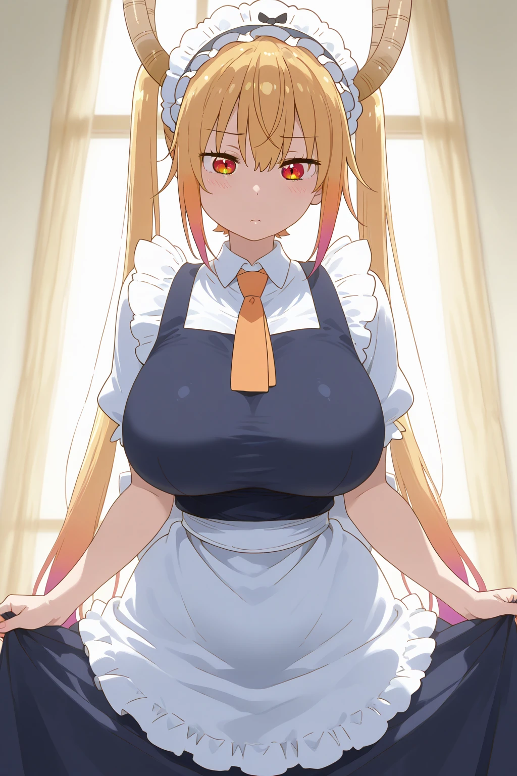 Tohru, ojos detallado, pechos grandes rebotando, cuerpo completo,  in the breasts, (paizuri) , paja con senos, pene en los pechos, paizuri, pene entre pechos, pechos enormes y suaves, pezones ricos, paizuri, Erotic bunny costume