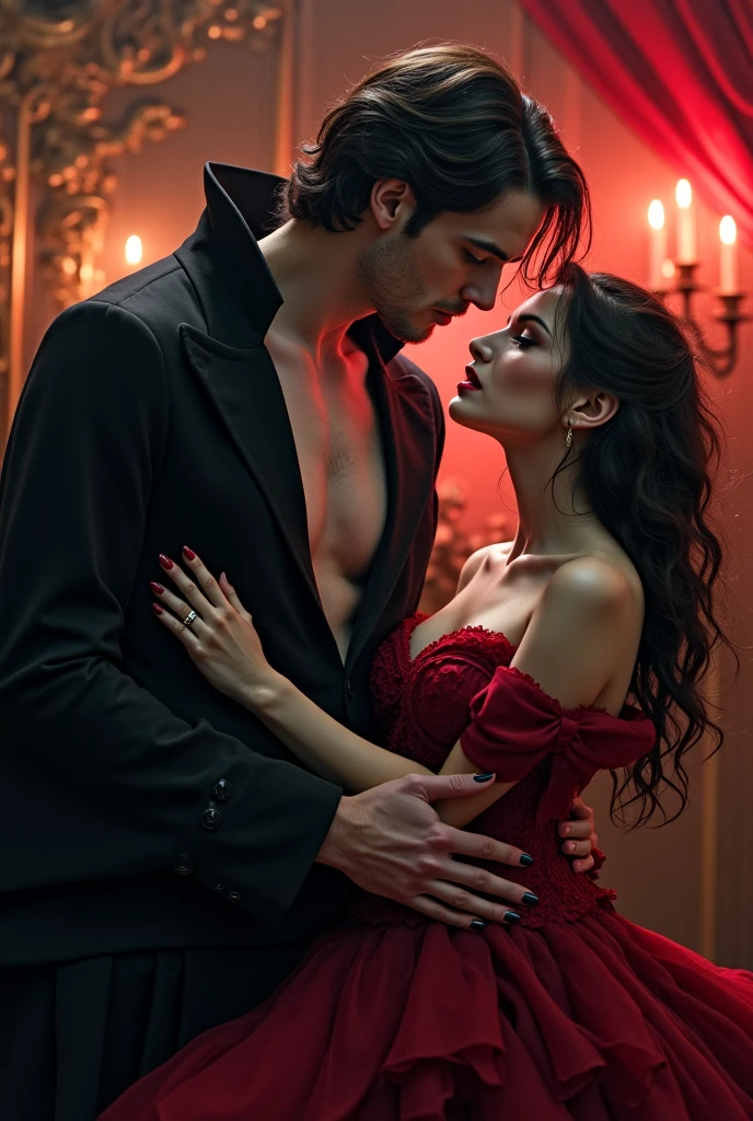 I generated an image of a vampire having sex with a hot Asian girl.image must be ultra-realistic 