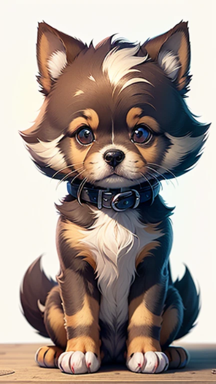 arafly colored dog with a collar and a collar around its neck, adorable digital painting, cute detailed digital art, furry digital art, beeple and jeremiah ketner, furry character portrait, cute digital art, furry character, very very beautiful furry art, anthropomorphic furry art, “portrait of a cartoon animal, wojtek fus, fluffy orange skin