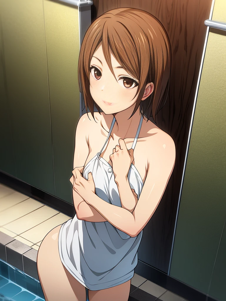 (((pixel-perfect, detail-perfect))), solo, 1girl, you watanabe, eyes azzur, smile, bikini, wet body, sauna, armpit, big filesize, ultra High Qality