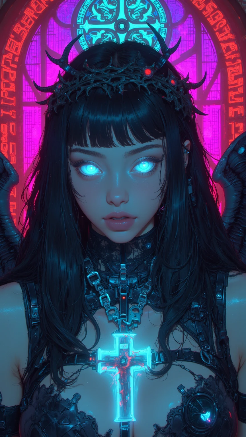 neon pink,greenish on,turquoise,dark tones,intense shadows,sinister lighting,disturbing atmosphere,disturbing contrasts,night scenes,light and shadow effects,diffuse figures,distorted elements,cold tones,unbalanced composition,harsh textures,unusual perspectives,harrowing elements,depth effects,surreal landscapes,claustrophobic feeling,threatening silhouettes,grotesque details, altered symmetry,discordant elements,surreal theme,tense atmosphere,unusual chromatic contrast,visual expression disturbing,deformed elements,visual distortion,chaotic composition,unnatural tones,distorted perspectives,distressing atmosphere,lighting
